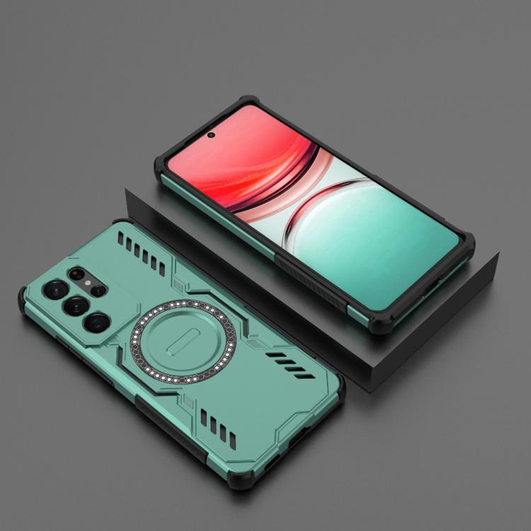 For Samsung Galaxy S21 Ultra 5G Butterfly Armor MagSafe Magnetic Ring Shockproof Phone Case
