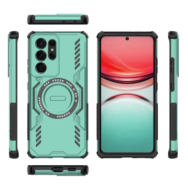 For Samsung Galaxy S21 Ultra 5G Butterfly Armor MagSafe Magnetic Ring Shockproof Phone Case