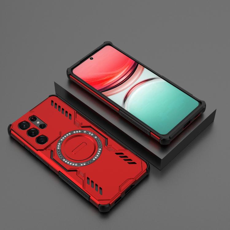 For Samsung Galaxy S21 Ultra 5G Butterfly Armor MagSafe Magnetic Ring Shockproof Phone Case