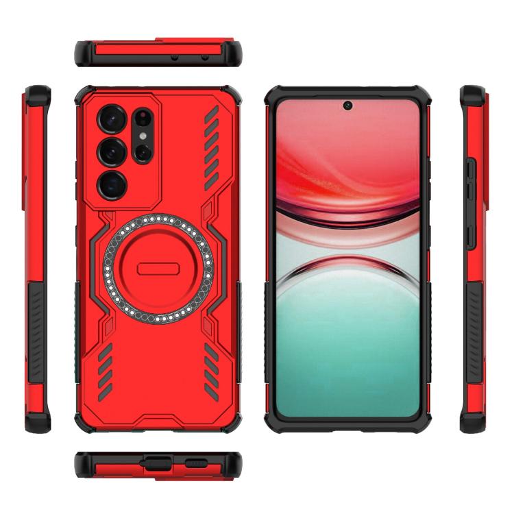 For Samsung Galaxy S21 Ultra 5G Butterfly Armor MagSafe Magnetic Ring Shockproof Phone Case