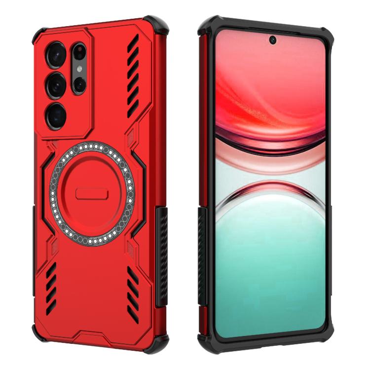 For Samsung Galaxy S21 Ultra 5G Butterfly Armor MagSafe Magnetic Ring Shockproof Phone Case
