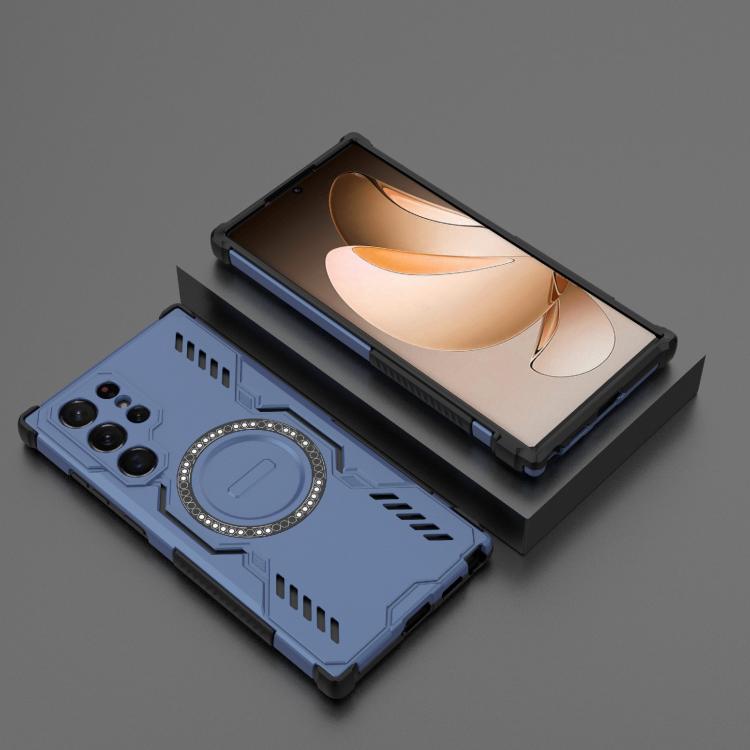 For Samsung Galaxy S22 Ultra 5G Butterfly Armor MagSafe Magnetic Ring Shockproof Phone Case