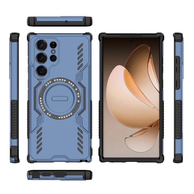 For Samsung Galaxy S22 Ultra 5G Butterfly Armor MagSafe Magnetic Ring Shockproof Phone Case