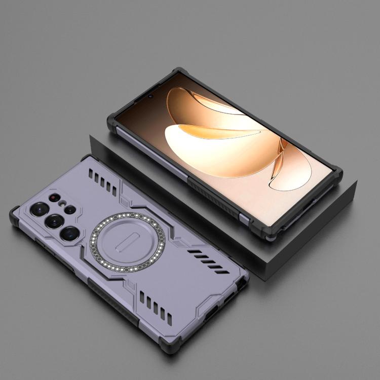 For Samsung Galaxy S22 Ultra 5G Butterfly Armor MagSafe Magnetic Ring Shockproof Phone Case