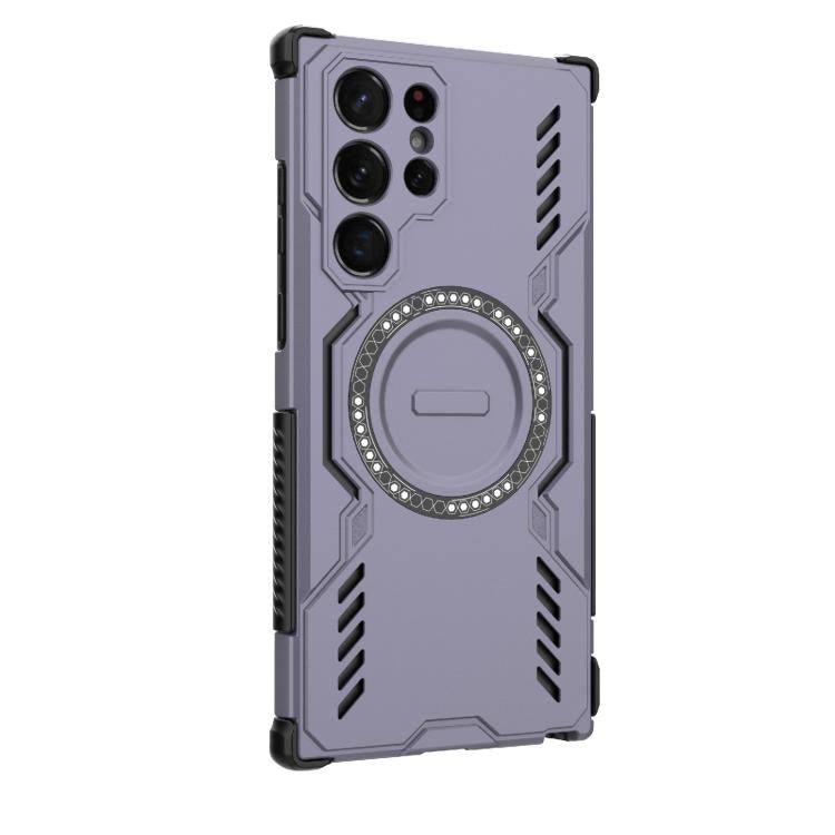 For Samsung Galaxy S22 Ultra 5G Butterfly Armor MagSafe Magnetic Ring Shockproof Phone Case