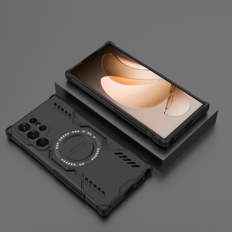 For Samsung Galaxy S22 Ultra 5G Butterfly Armor MagSafe Magnetic Ring Shockproof Phone Case