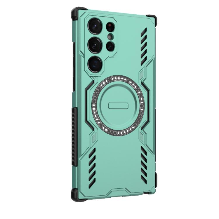 For Samsung Galaxy S22 Ultra 5G Butterfly Armor MagSafe Magnetic Ring Shockproof Phone Case