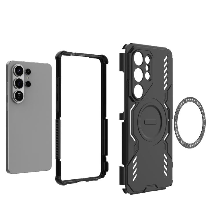 For Samsung Galaxy S26 Ultra 5G Butterfly Armor MagSafe Magnetic Ring Shockproof Phone Case