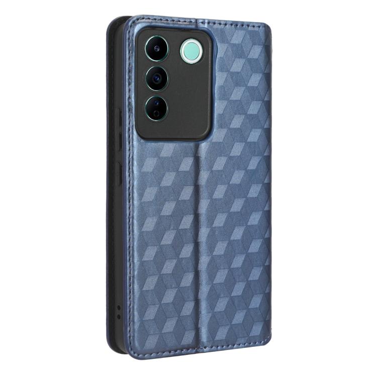 For vivo S16e / V27e Cubic Grid Texture Flip Leather Phone Case