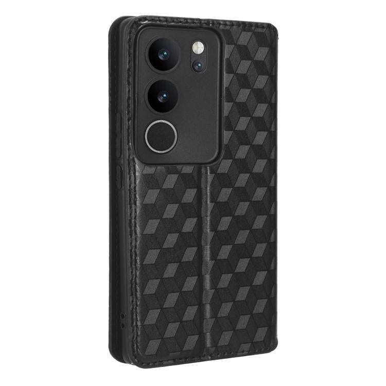 For vivo S17 / S17 Pro / V29 5G Cubic Grid Texture Flip Leather Phone Case
