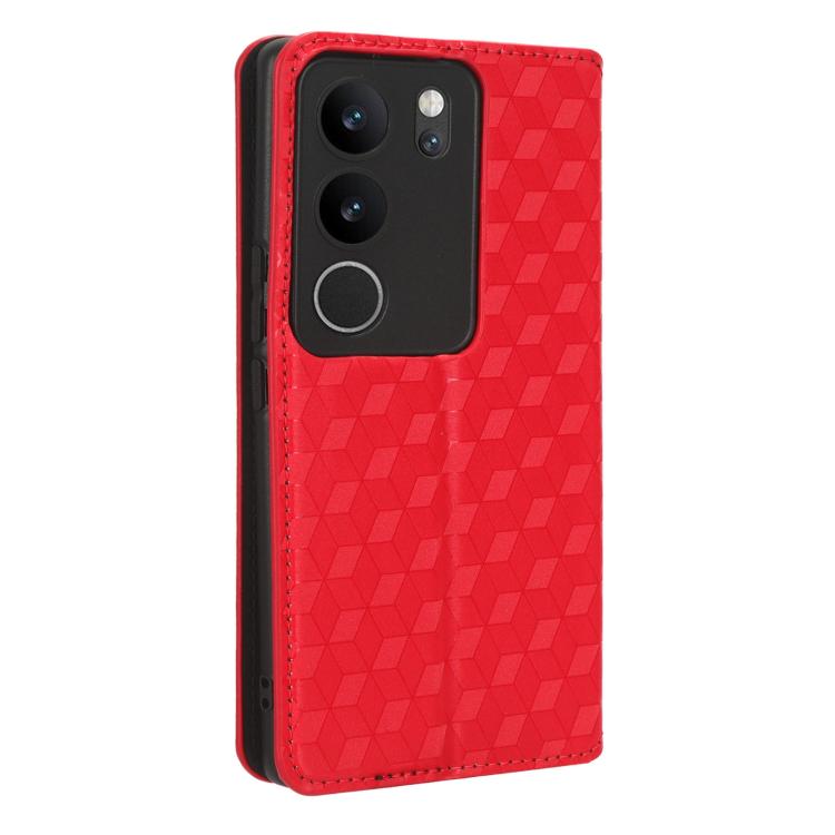 For vivo S17 / S17 Pro / V29 5G Cubic Grid Texture Flip Leather Phone Case