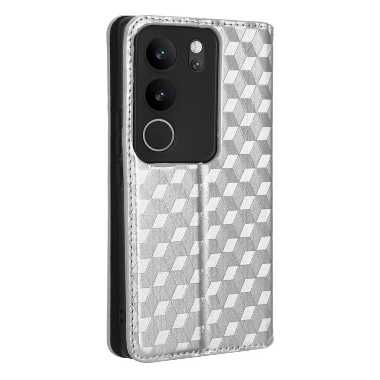 For vivo S17 / S17 Pro / V29 5G Cubic Grid Texture Flip Leather Phone Case