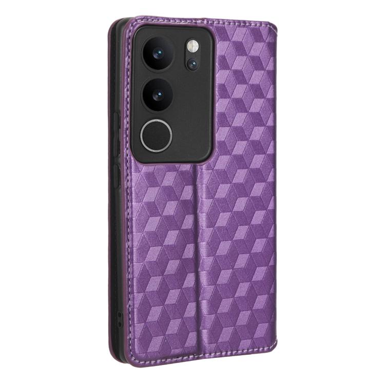 For vivo S17 / S17 Pro / V29 5G Cubic Grid Texture Flip Leather Phone Case