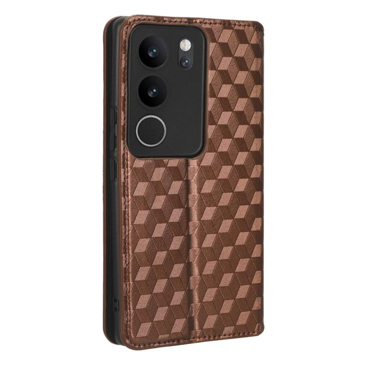 For vivo S17 / S17 Pro / V29 5G Cubic Grid Texture Flip Leather Phone Case
