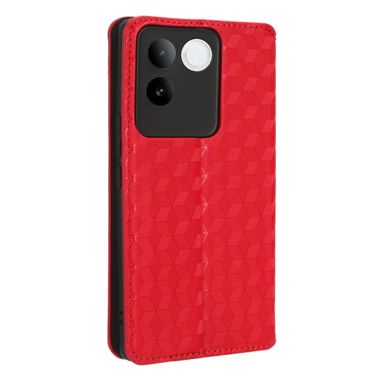 For vivo S17e Cubic Grid Texture Flip Leather Phone Case