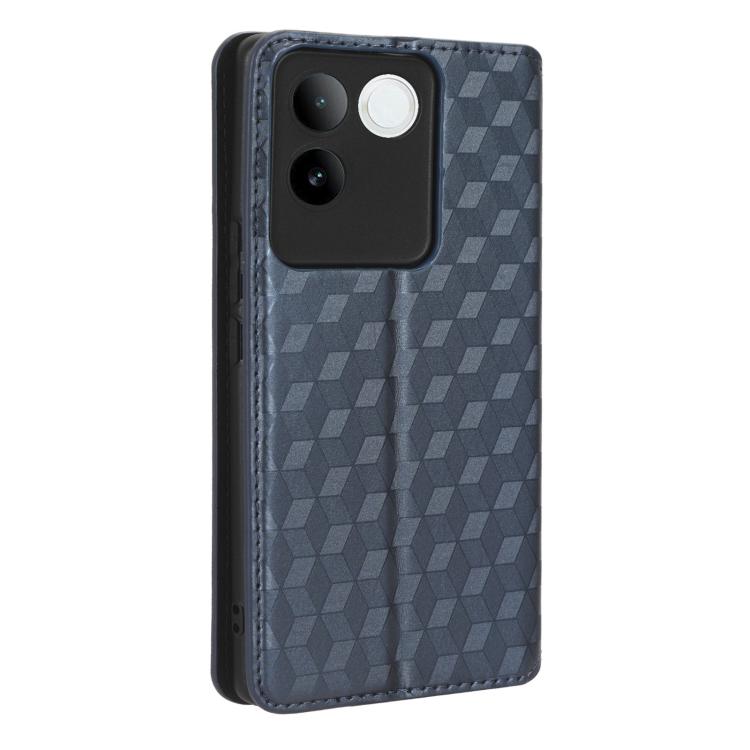 For vivo S17e Cubic Grid Texture Flip Leather Phone Case