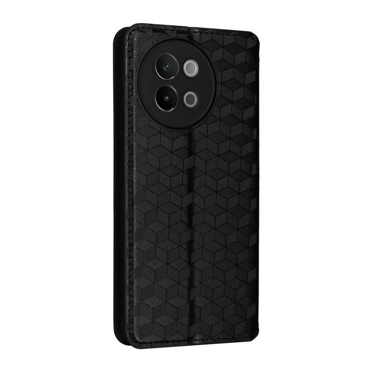 For vivo S18e 5G Cubic Grid Texture Flip Leather Phone Case