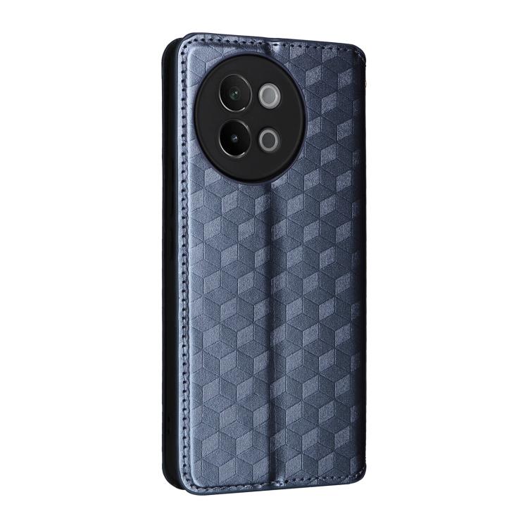 For vivo S18e 5G Cubic Grid Texture Flip Leather Phone Case
