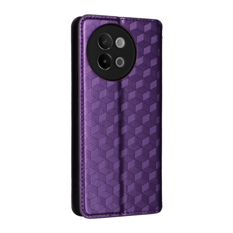 For vivo S18e 5G Cubic Grid Texture Flip Leather Phone Case