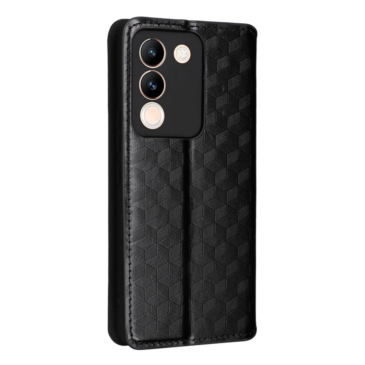 For vivo V29e 5G Global / Y200 5G Cubic Grid Texture Flip Leather Phone Case
