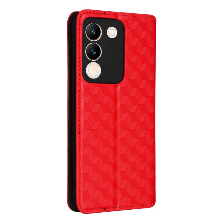 For vivo V29e 5G Global / Y200 5G Cubic Grid Texture Flip Leather Phone Case