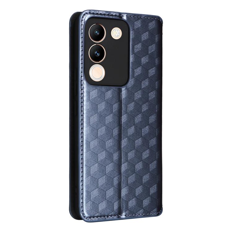 For vivo V29e 5G Global / Y200 5G Cubic Grid Texture Flip Leather Phone Case