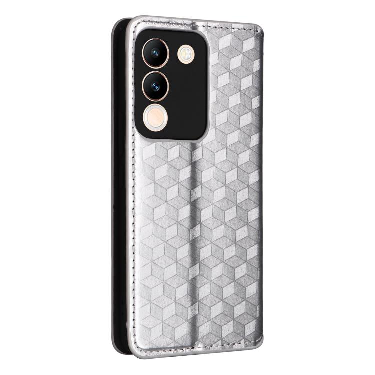 For vivo V29e 5G Global / Y200 5G Cubic Grid Texture Flip Leather Phone Case