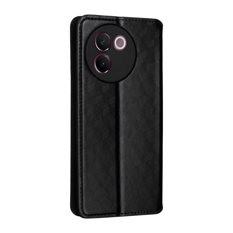 For vivo V30e 5G Cubic Grid Texture Flip Leather Phone Case