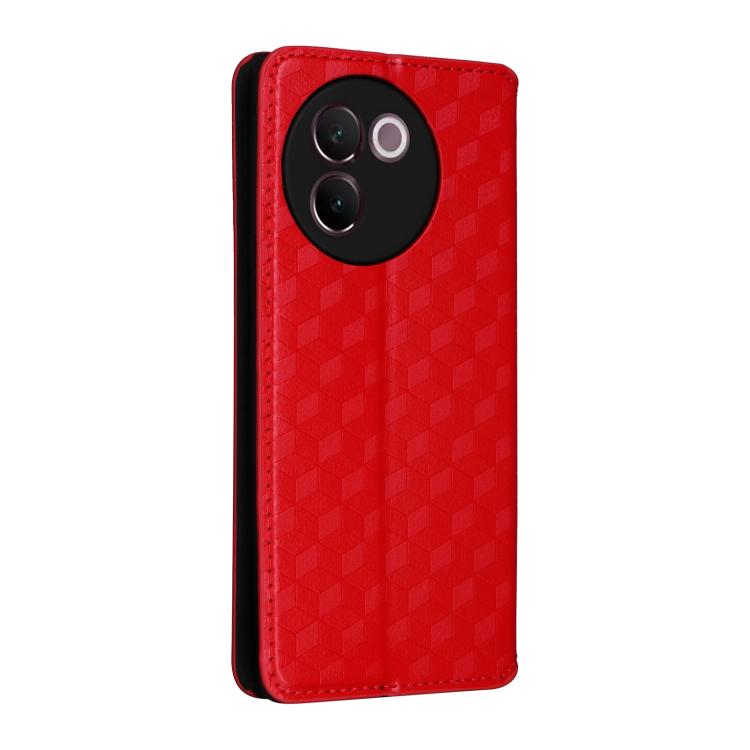 For vivo V30e 5G Cubic Grid Texture Flip Leather Phone Case