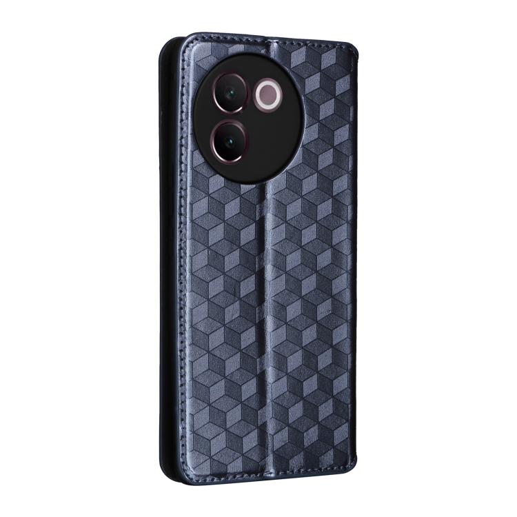 For vivo V30e 5G Cubic Grid Texture Flip Leather Phone Case