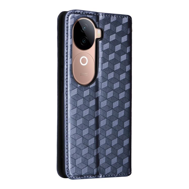 For vivo V40e 5G / iQOO Z9s 5G Cubic Grid Texture Flip Leather Phone Case