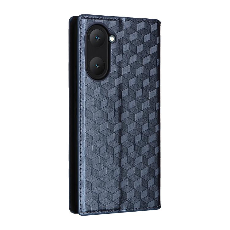 For vivo Y03 4G Cubic Grid Texture Flip Leather Phone Case