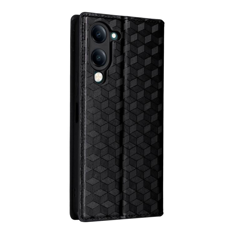 For vivo Y04 4G / Y29s 4G Cubic Grid Texture Flip Leather Phone Case