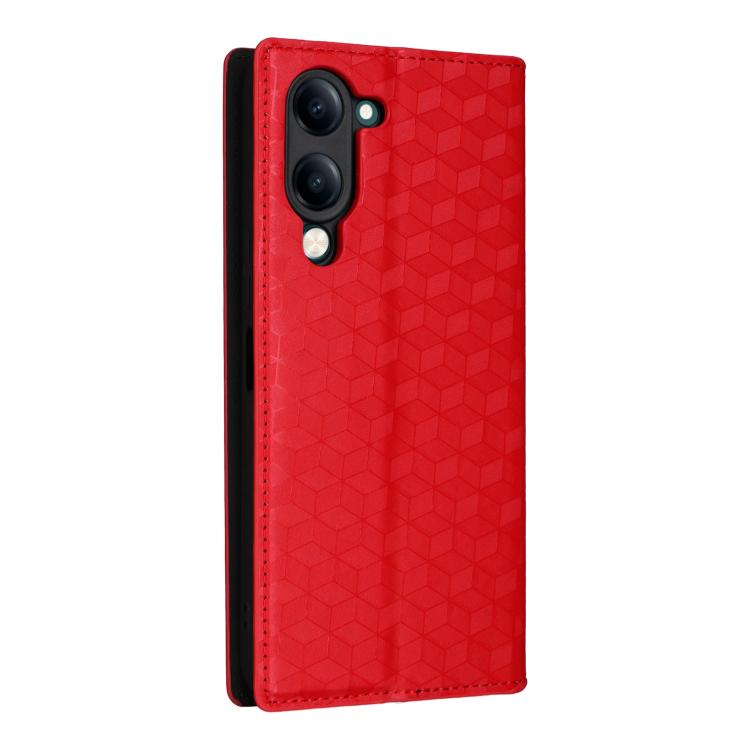 For vivo Y04 4G / Y29s 4G Cubic Grid Texture Flip Leather Phone Case