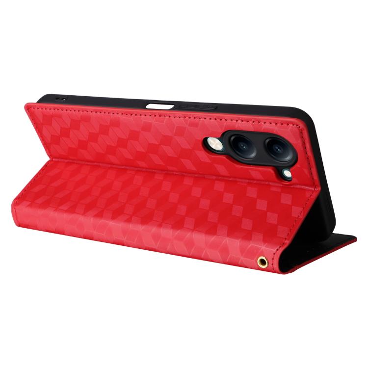 For vivo Y04 4G / Y29s 4G Cubic Grid Texture Flip Leather Phone Case
