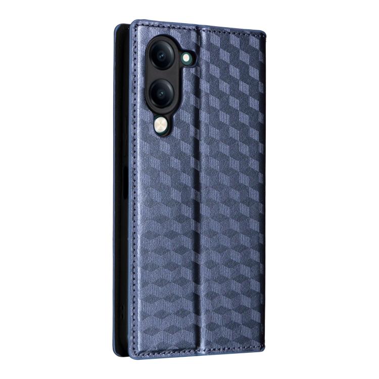 For vivo Y04 4G / Y29s 4G Cubic Grid Texture Flip Leather Phone Case