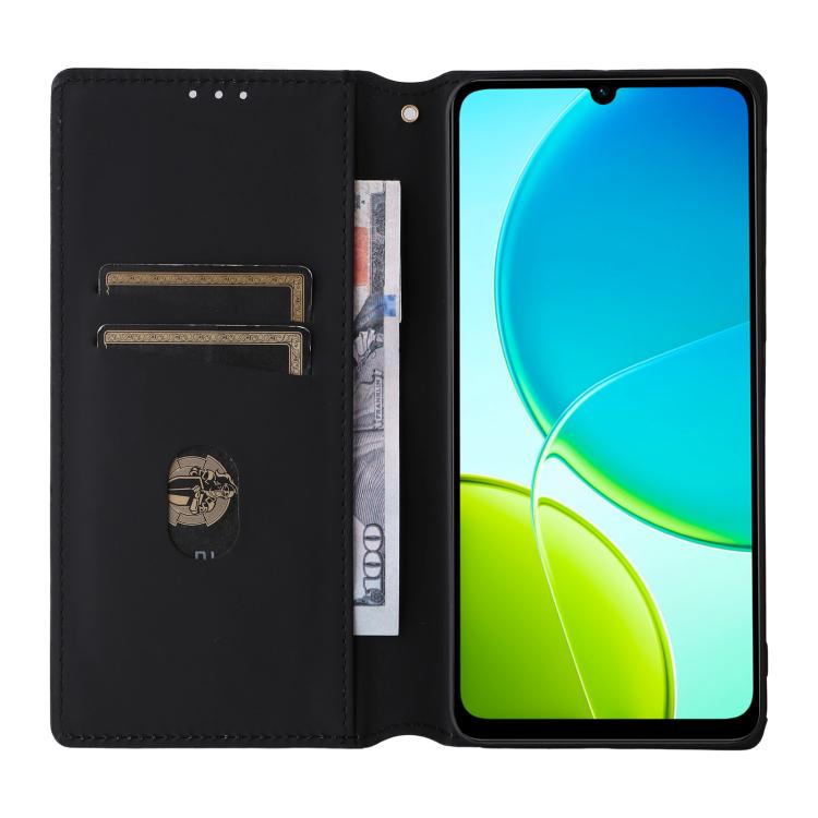 For vivo Y04 4G / Y29s 4G Cubic Grid Texture Flip Leather Phone Case
