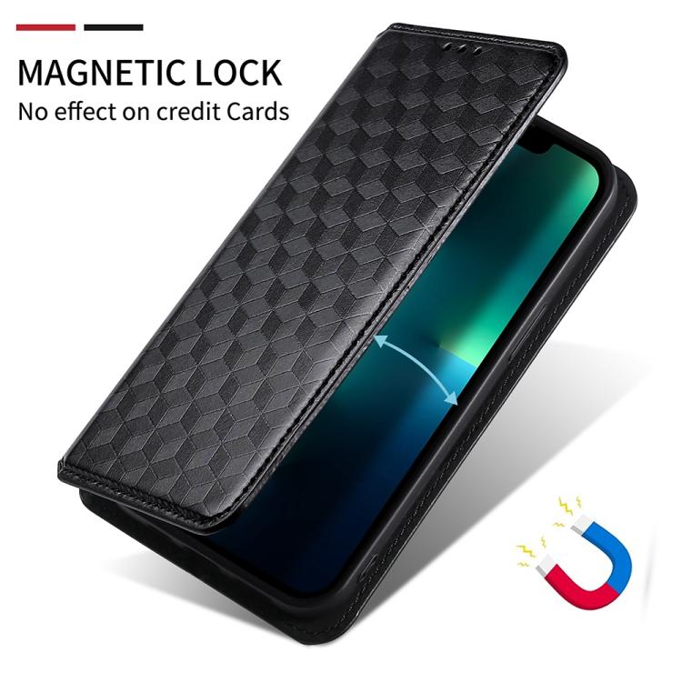 For vivo Y16 4G 2022 Cubic Grid Texture Flip Leather Phone Case