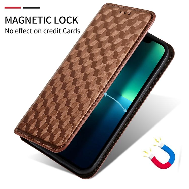 For vivo Y16 4G 2022 Cubic Grid Texture Flip Leather Phone Case