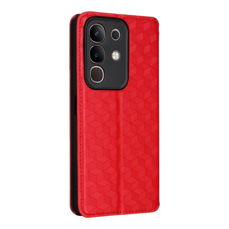 For vivo Y29 4G / T4X 5G Cubic Grid Texture Flip Leather Phone Case