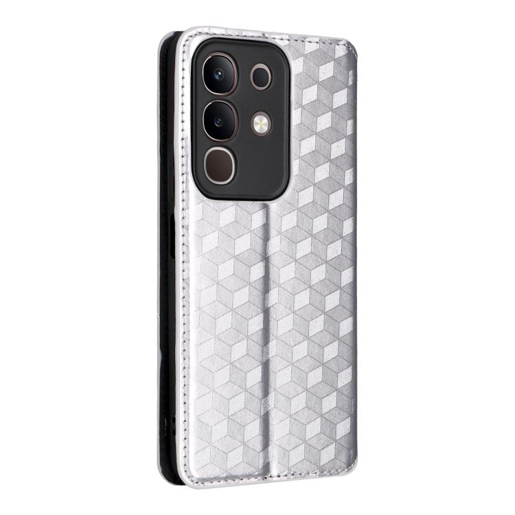For vivo Y29 4G / T4X 5G Cubic Grid Texture Flip Leather Phone Case