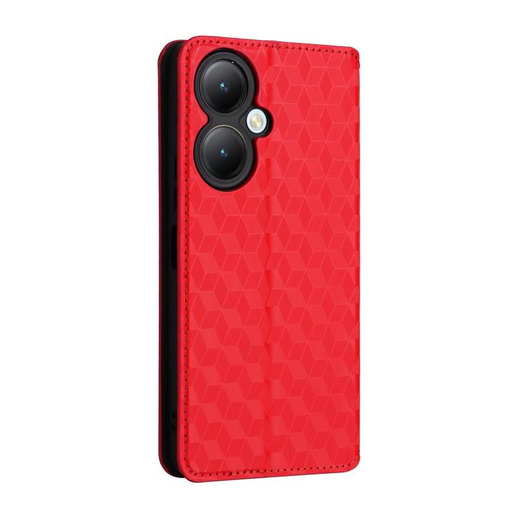 For vivo Y35+ 5G / Y35M+ 5G Cubic Grid Texture Flip Leather Phone Case