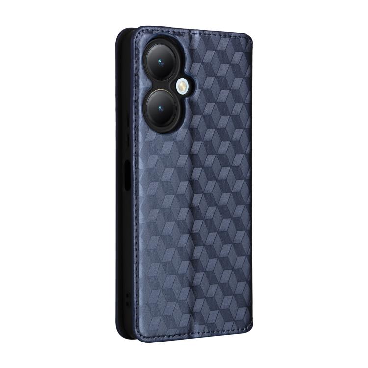 For vivo Y35+ 5G / Y35M+ 5G Cubic Grid Texture Flip Leather Phone Case