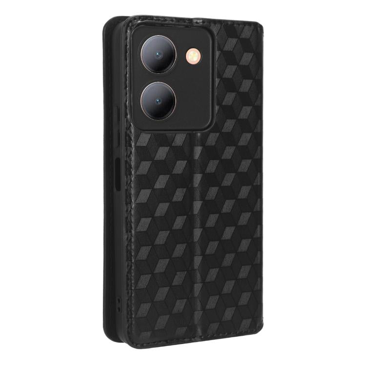 For vivo Y36 4G / 5G Oversea Cubic Grid Texture Flip Leather Phone Case