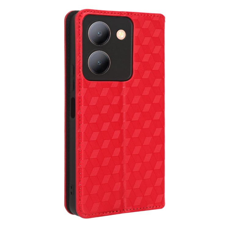 For vivo Y36 4G / 5G Oversea Cubic Grid Texture Flip Leather Phone Case