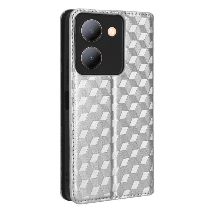 For vivo Y36 4G / 5G Oversea Cubic Grid Texture Flip Leather Phone Case