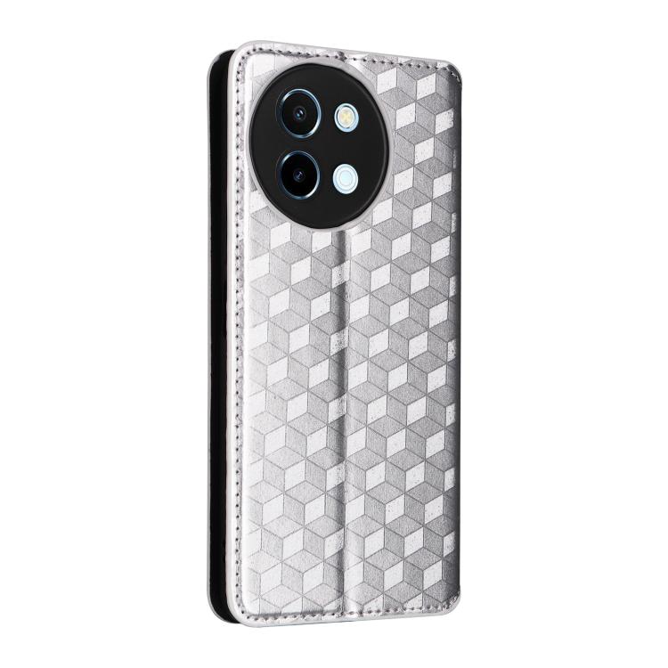 For vivo Y58 5G / Y38 5G / Y200i 5G Cubic Grid Texture Flip Leather Phone Case