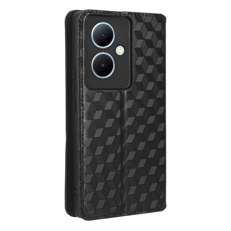 For vivo V29 Lite 5G / Y78 5G Global Cubic Grid Texture Flip Leather Phone Case