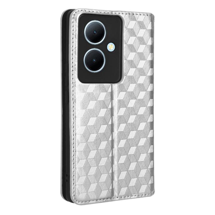 For vivo V29 Lite 5G / Y78 5G Global Cubic Grid Texture Flip Leather Phone Case