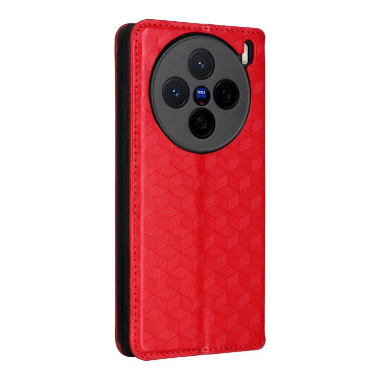For vivo X200s 5G Cubic Grid Texture Flip Leather Phone Case